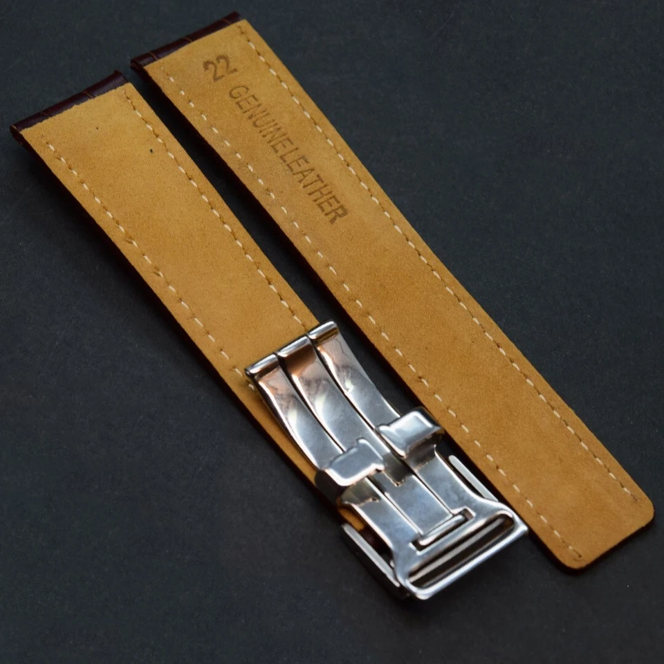 Se adapta a Breitling Navitimer Correa de reloj 22/24 mm Cuero HECHO A MANO Correa Cierre de hebilla Foto 3 de 4