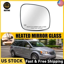 Passenger Right Side View Door Mirror Glass Heated For 08-16 Dodge Grand Caravan