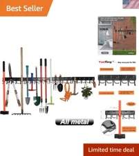 68in All-Metal Garden Tool Organizer - Heavy Duty Wall-Mount Storage Solution