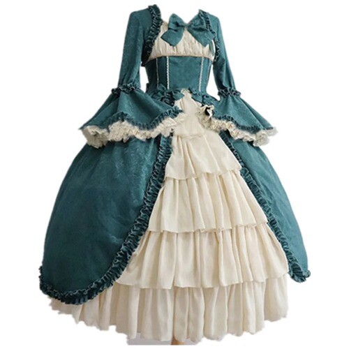 2024 Vestido de Baile Rococó Vintage Renacimiento Medieval Disfraz Princesa Vestido Lolita