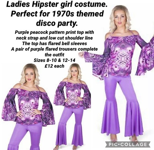 Ladies Hipster 1960s 1970s Abba Style 