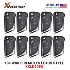 10x Xhorse Flip Universal Wire Remote Key Lexus Style 3 Button Xklks0en