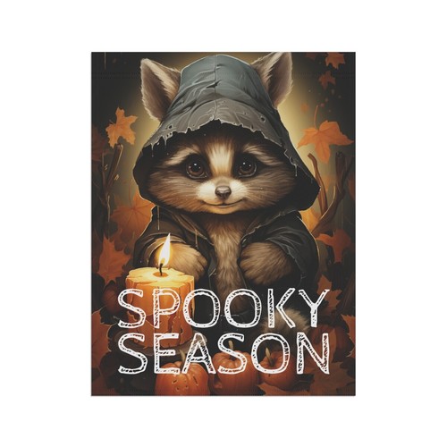Halloween Garten Flagge, gruselige Jahreszeit niedlicher Waschbär geschnitzt Kürbiskerze Geschenk Sie - Bild 12 von 13