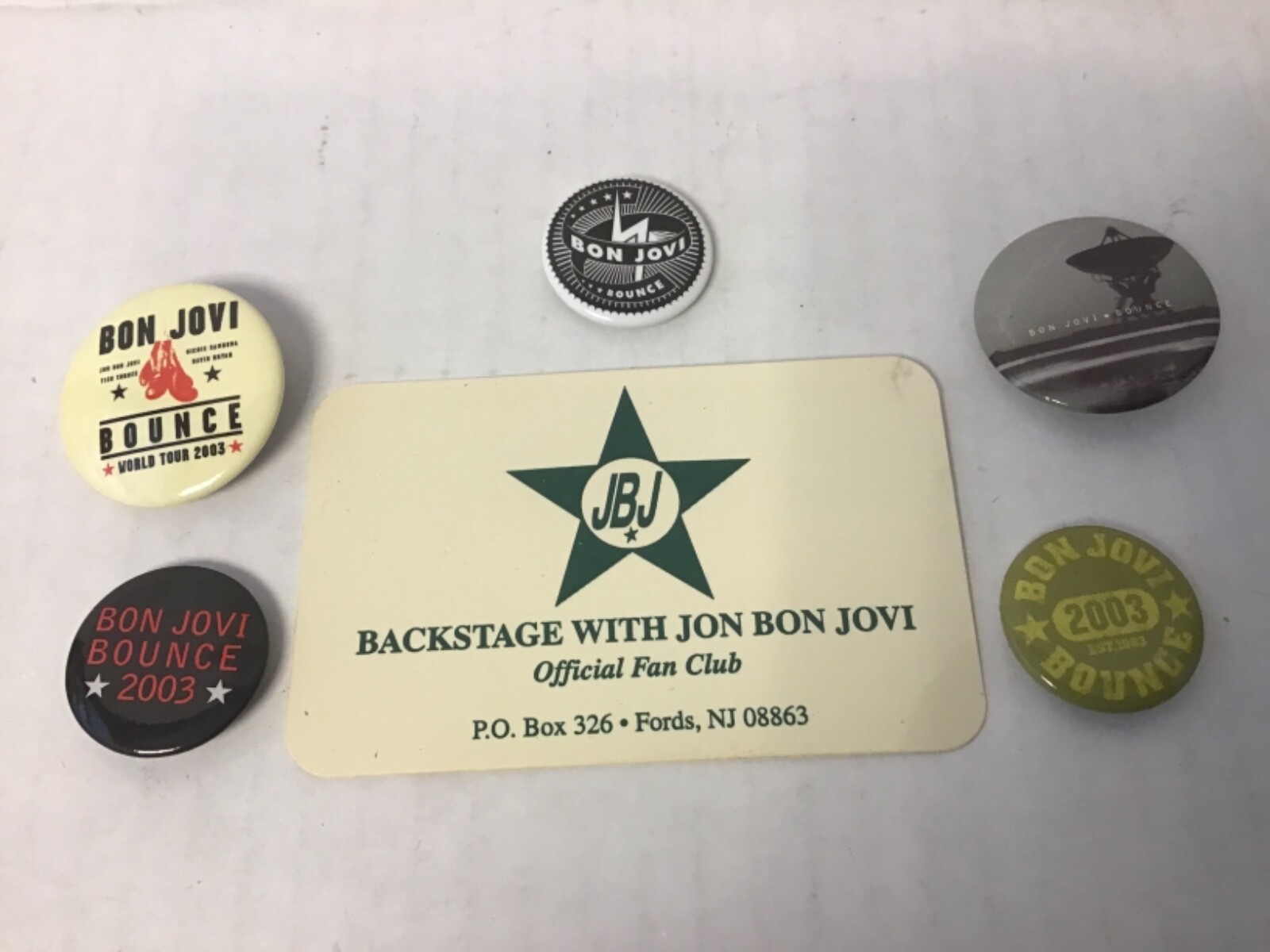 BON JOVI New Jersey Fan Club Card Including (4) Fan Club Pins eBay