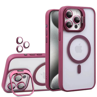 Magnetic Case Cover w/ Lens Cover Bracket For iPhone 17 Pro Max 16 15 14 13 12