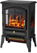 Electric Fireplace Stove , Freestanding Fireplace Heater with Realistic Flame