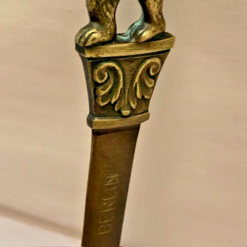 Seltener antiker Jugendstil Messing Brieföffner Berlin Bär Patina gealtert Vintage - Bild 16 von 23
