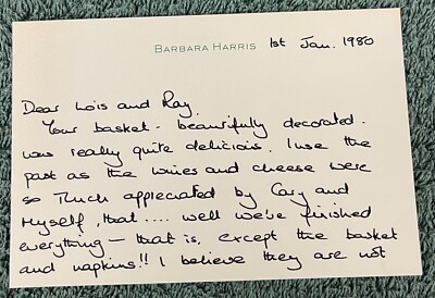 Cary Grant & Barbara Harris signed hand written note | eBay