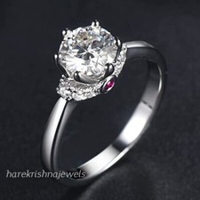 14K White Gold Over 2.71CT Round Cut Lab-Created Diamond Engagement Wedding Ring