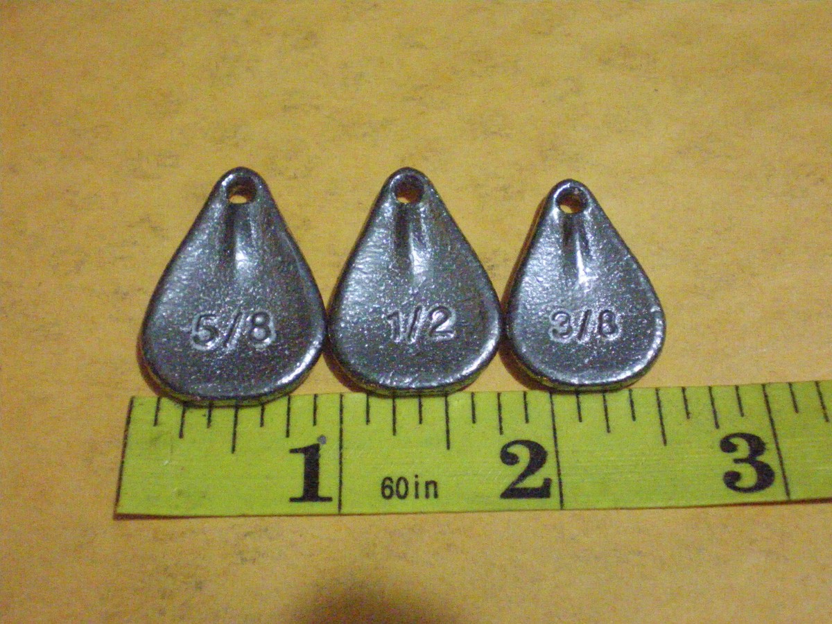 30 NO SNAG FISHING WEIGHT/LEAD SINKER 5/8, 1/2, 3/8 10 GOOD  QUALITY