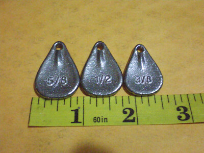 27 PCS. NO SNAG FISHING WEIGHT/LEAD SINKER 5/8, 1/2, 3/8 OZ. 9 EA. GOOD QUALITY