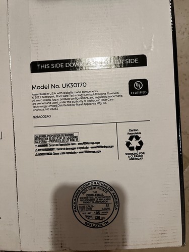 Oreck Elevate Control Bagged Corded Allergen Filter Upright Vacuum UK30170 New! - Picture 4 of 10