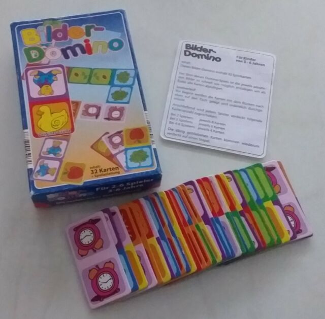 Bilder-Domino Reisespiel Legespiel 2-6 Spieler 32 Karten + Anleitung 3-6 Jahre