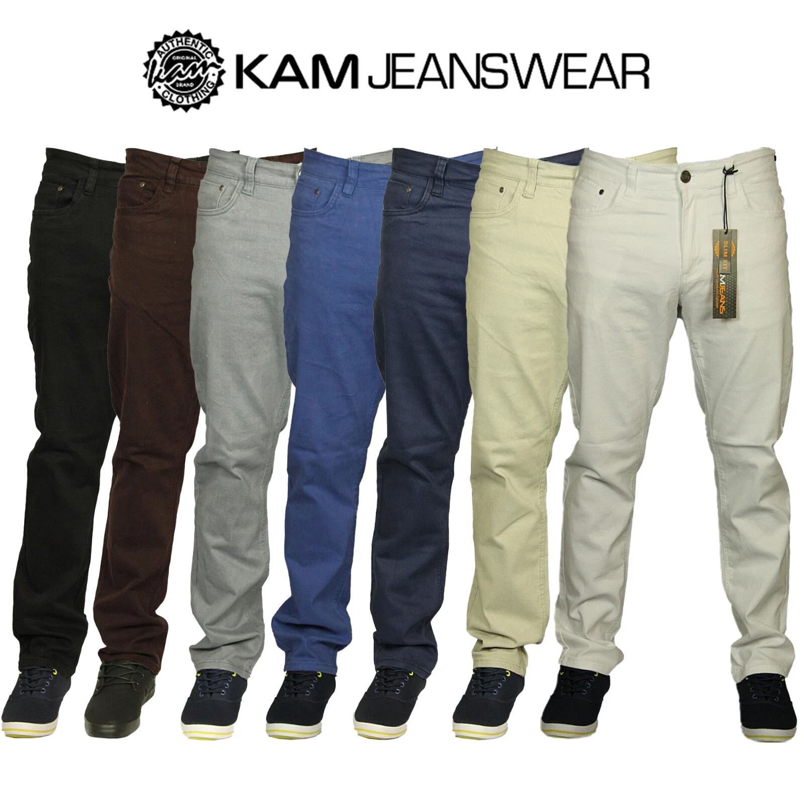 Mens Chinos Trousers Straight Leg Denim Trouser Pants for Men UK, 28W to 40W