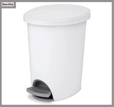STERILITE  2.6 Gallon Ultra Step-On Wastebasket with Lid & Removable Liner