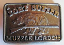 Vintage Fort Sutter Muzzle Loaders Belt Buckle Brass Tone