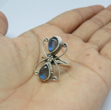 Labradorite Queen Bee Sterling Silver Rings Women 925 Boho Chic Gemstone Jewelry