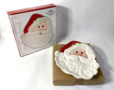 NEW Fitz And Floyd Holiday Santa Claus Canape Cookie Plate 2008 Macy's Exclusive