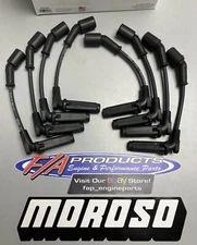 Moroso 51032 Ultra Spark Plug Wire Set Chevy LS Black With 90 Degree Plug Boots