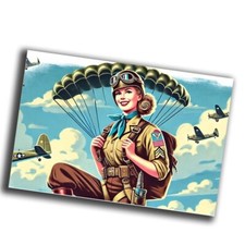 nice vintage woman Airborne Paratrooper retro WW2 Photo Glossy 4 6 in 54
