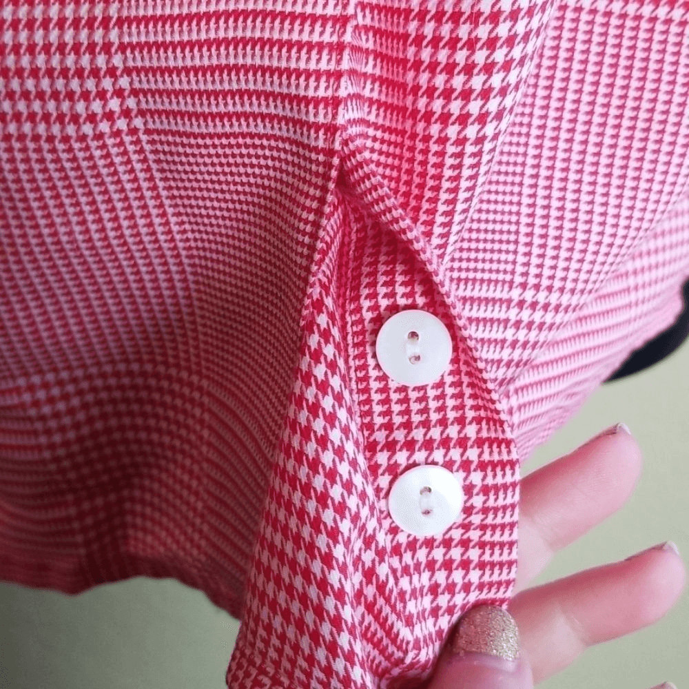 Foxcroft Houndstooth Button Down Top - image 5