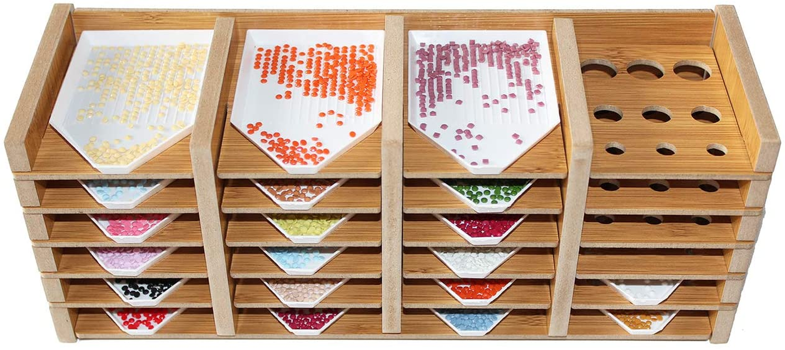 Sanerdirect 24 Grids Diamond Painting Tray Holder, Drill Pen & Multi-Boat  Wooden | eBay