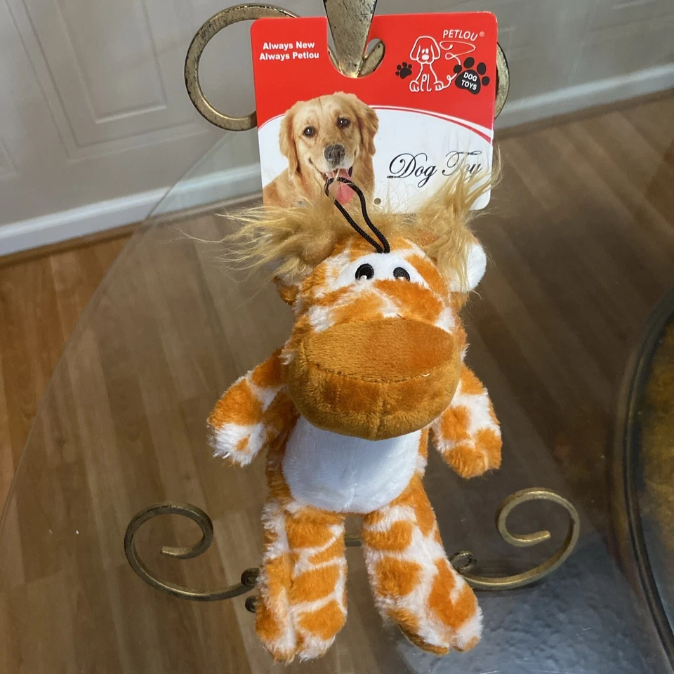 Petlou 8" Giraffe Squeaky Dog Toy - Image 3 of 4