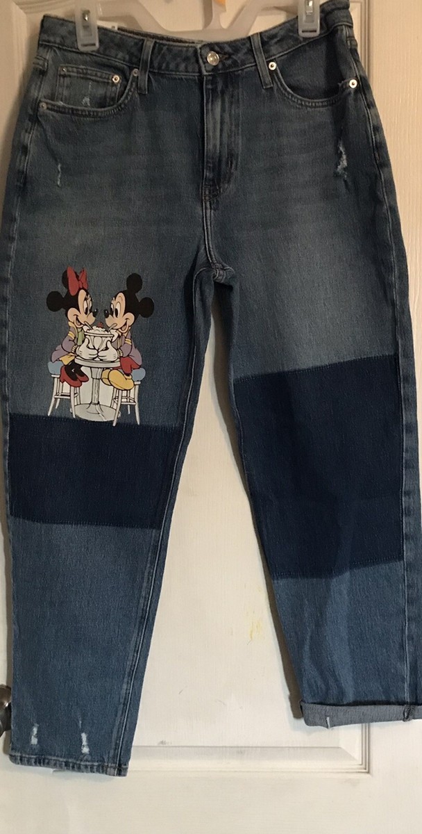Denim Jeans Distressed Minnie & Mickey at the Soda Shop | eBay