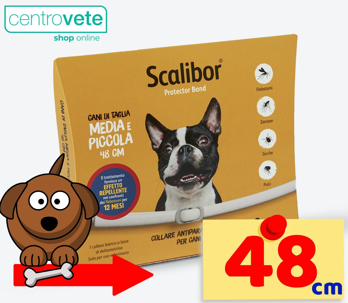 SCALIBOR 48 cm Collare per CANI medio piccoli Antipulci