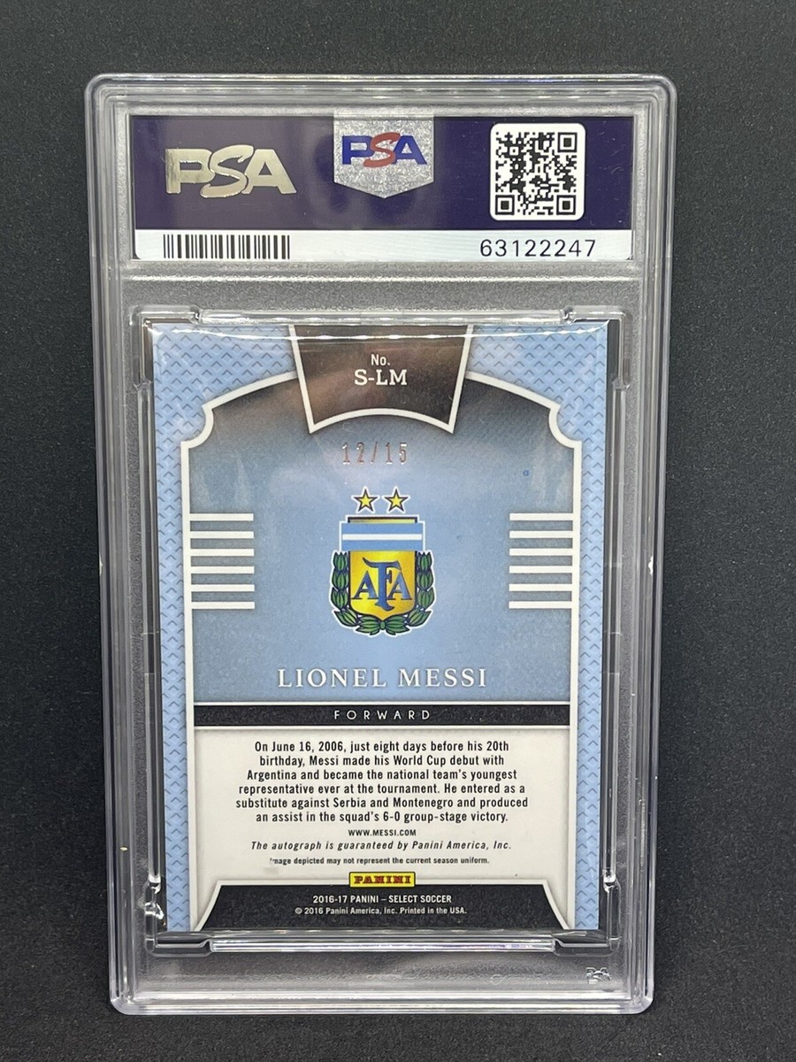 Lionel Messi 2016 Panini Select Auto #S-LM #ed/15 PSA9