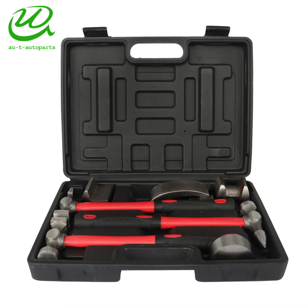 7Pc Car Body Repair Hammer & Dolly Kit Auto Panel Beating Dent Roller