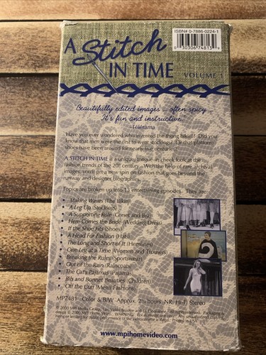 A Stitch in Time Volume I VHS -Fashion History - RARE - Picture 3 of 4