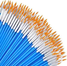AROIC Paint Brushes Set,130pcs Nylon Hair Round Brushes Bulk Small, for Acrylic