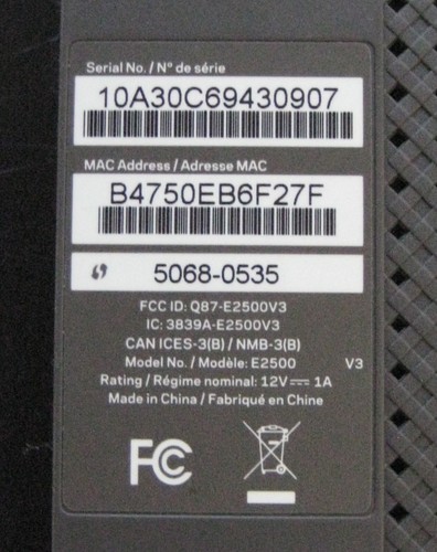 Linksys E2500 (N600) Simultaneous Dual-Band Wireless-N Router – AC-DC Adapter - Bild 7 von 7