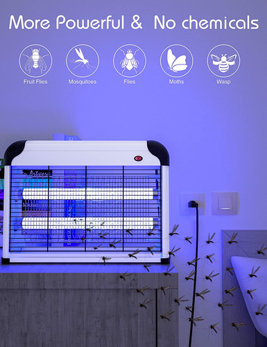 Zanzariera Lampada Elettrica Insetticida Mosche Stermina Insetti Zanzare UV 20W - Foto 3 di 3