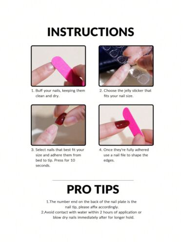 24x Short Square False Nails French Manicure Fake Tips Press On Full Cover Nails - Picture 18 of 21