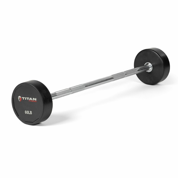 TITAN Fitness Straight Rubber Fixed Barbell 60 Lb. for sale online eBay