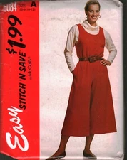 6084 UNCUT Vintage McCalls Sewing Pattern Misses Split Skirt Jumper Top OOP 12