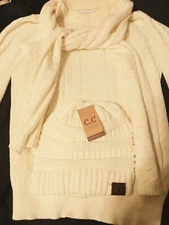Charter Club Sweater With Removable Scarf And Matching Hat/ Extra Small