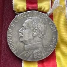 WWI Baden Silver Merit Medal - Silver - Rudolf Mayer - Original - Germany - RARE