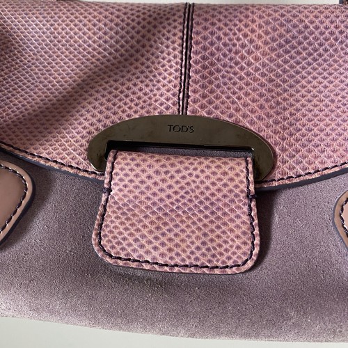 Tod’s suede baguette pink purple bag - Picture 2 of 12