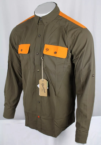 Duck Camp Men's Lightweight Hunting Shirt Size Medium Pin Oak Upland Orange
