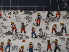Build Bang Boom Construction Workers Fat Quarter Approx 21" x 18"Robert Kaufman