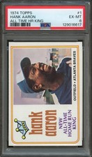 BB - 1974 - TOPPS - ALL TIME HR KING - #1 - HANK AARON - PSA 6 (EX-MT)