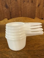 Vintage Tupperware Measuring Cup Set~Sheer White~Set of Five