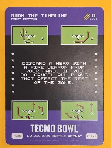 2026 Bo Jackson Battle Arena TECMO BOWL BOBA PL36 PL-36 Burn the Timeline