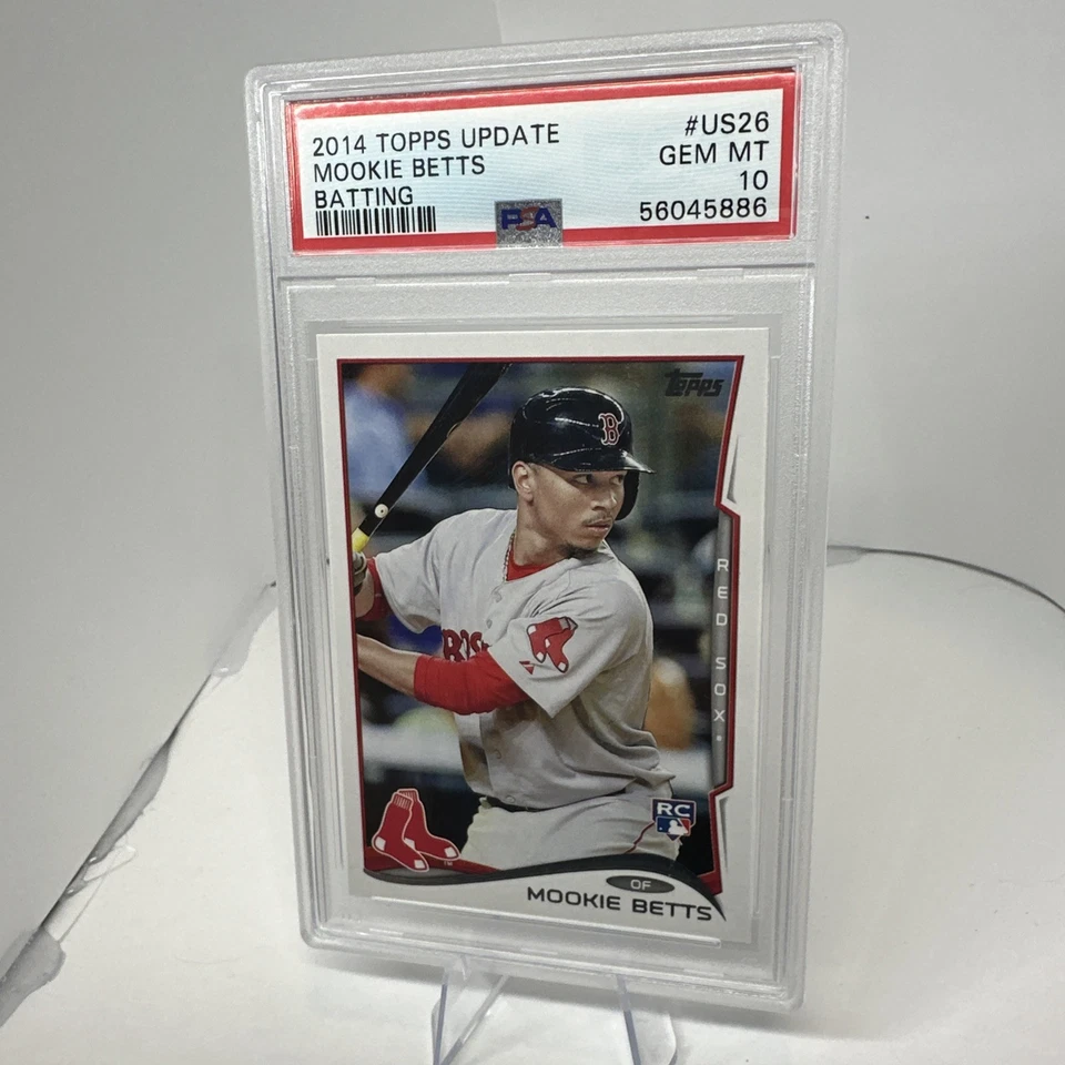 Actualización Topps 2014 Mookie Betts US-26 GEM MT RC Dodgers Medias Rojas 🔥PSA10🔥 Novato Foto 2 de 4