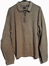 Men's Long Sleeve Sweater Arrow Sweatshirt 1/4 Zipper 100 Cotton Brn PET RESCUE