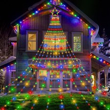 23FT Christmas Outdoor Waterfall Star String Lights, 860 LEDs, 8 Modes, Water...