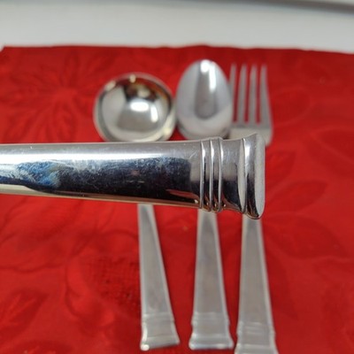 4X Serv Oneida Prose Serving Pieces Spoon Fork Community Stainless Flatware Lot